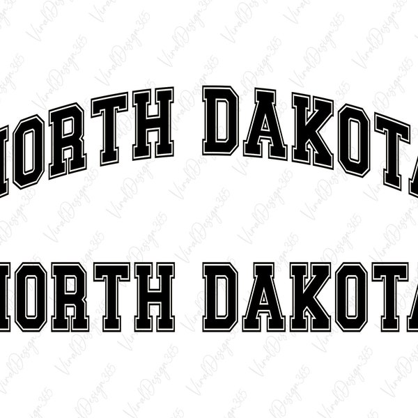 North Dakota Svg, Digital Download, USA Svg, College Font Svg, North Dakota Shirt Svg, Silhouette, Varsity Font Svg, State Svg, Svg Cut File