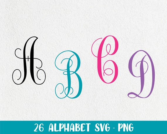 Split Monogram Alphabet Svg Letters Svg A-z Monogram Svg | Etsy