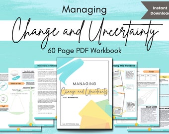 Managing Change and Uncertainty Workbook | Self-Help Printable | Anxiety Therapy Tool | Self-Improvement