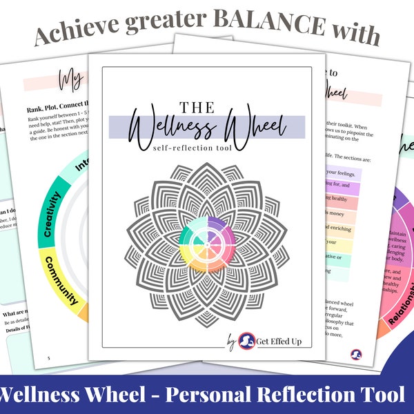 The Wellness Wheel | Achieve Life Balance | Coaching\Therapy Tool | Personal Growth Journal