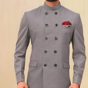 Stylish Colloection of Handmade Gray Jodhpuri Suit Ethnic Bandhgala for Men