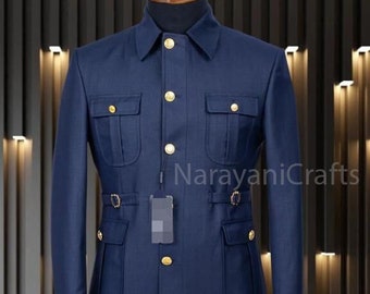 Stylish Decent Blue Safari Suit for men for wedding and events and party and casual wear