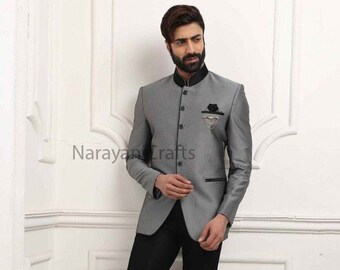 Grey colour store jodhpuri suit