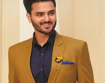 Mustard color 2025 pant coat
