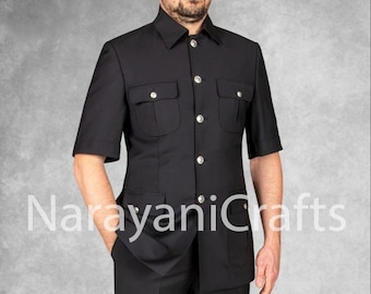 New Designer Handmade Black Color Safari Suit for Men for - Etsy