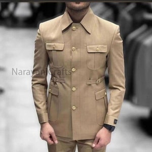 Handmade Safari Suit Men s Wedding & Party Attire