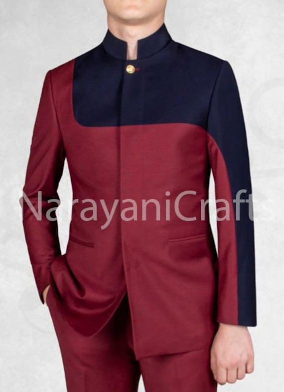 Red golden rich combination designer beautiful suit - New India Fashion
