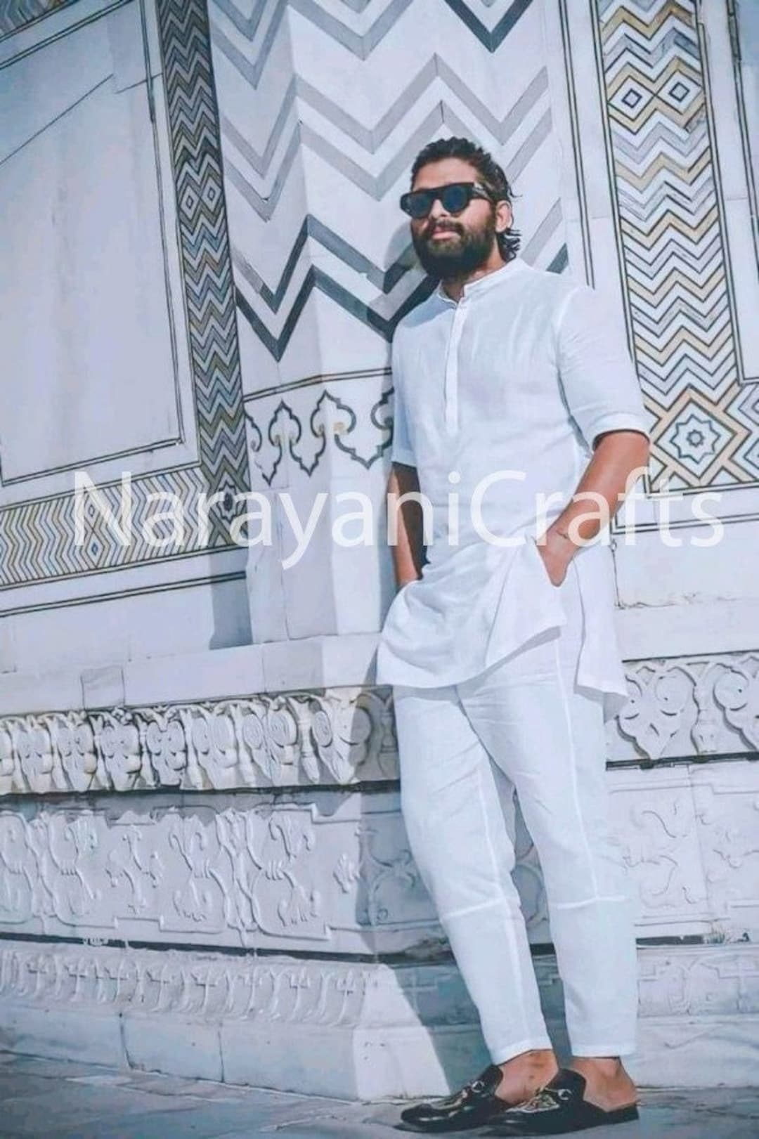Narayanicrafts Indian Stylish Ethnic Tradition Wuite Kurta Pajama