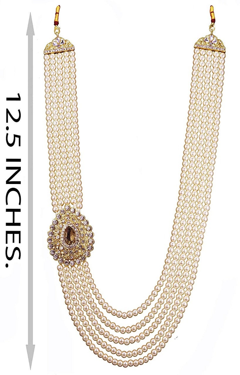 White moti gold necklace deals