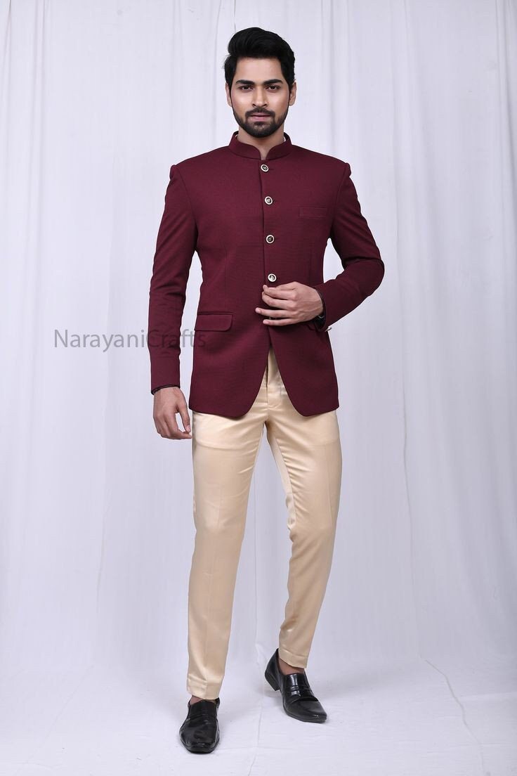 Designer Handmade Red Embroidery Jodhpuri Bandgala Suit for Men for Wedding  Party Reception and Events and Festive. - Etsy