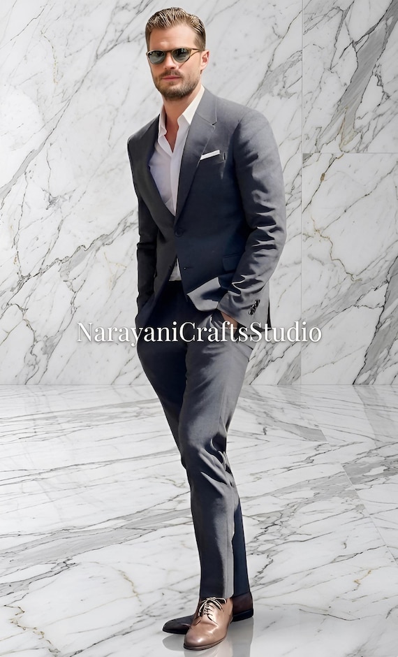 Stylish Dark Grey Two Piece Suit Wedding & Party Wear Stylish Dark Grey Two Piece Suit Wedding & Party Wear