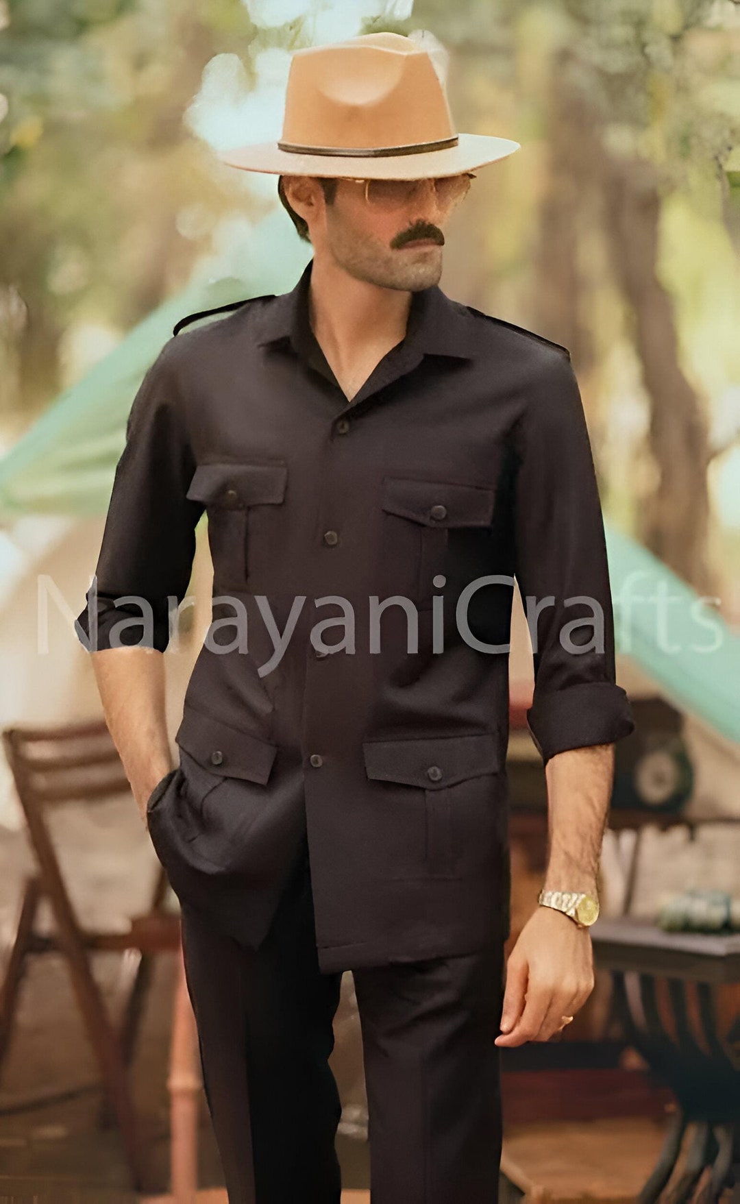 Safari Shirt Corsage Safari Dress Dark Brown Safari Suit Men S