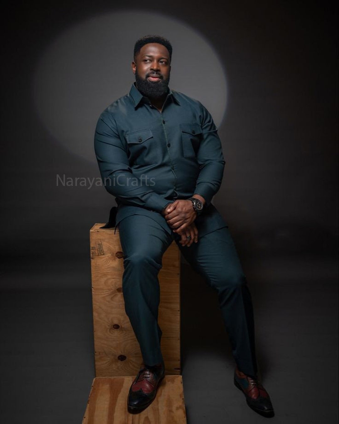 Handmade Decent Teal Blue Safari Suit for Men for Wedding and Etsy