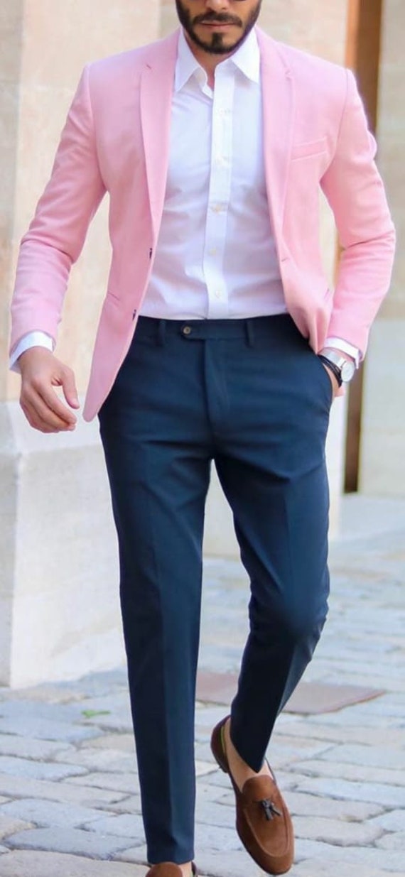 Light Blue Blazer with Pink Pants