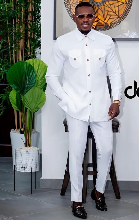Stylish White Safari Suit for Men, Wedding & Party Wear