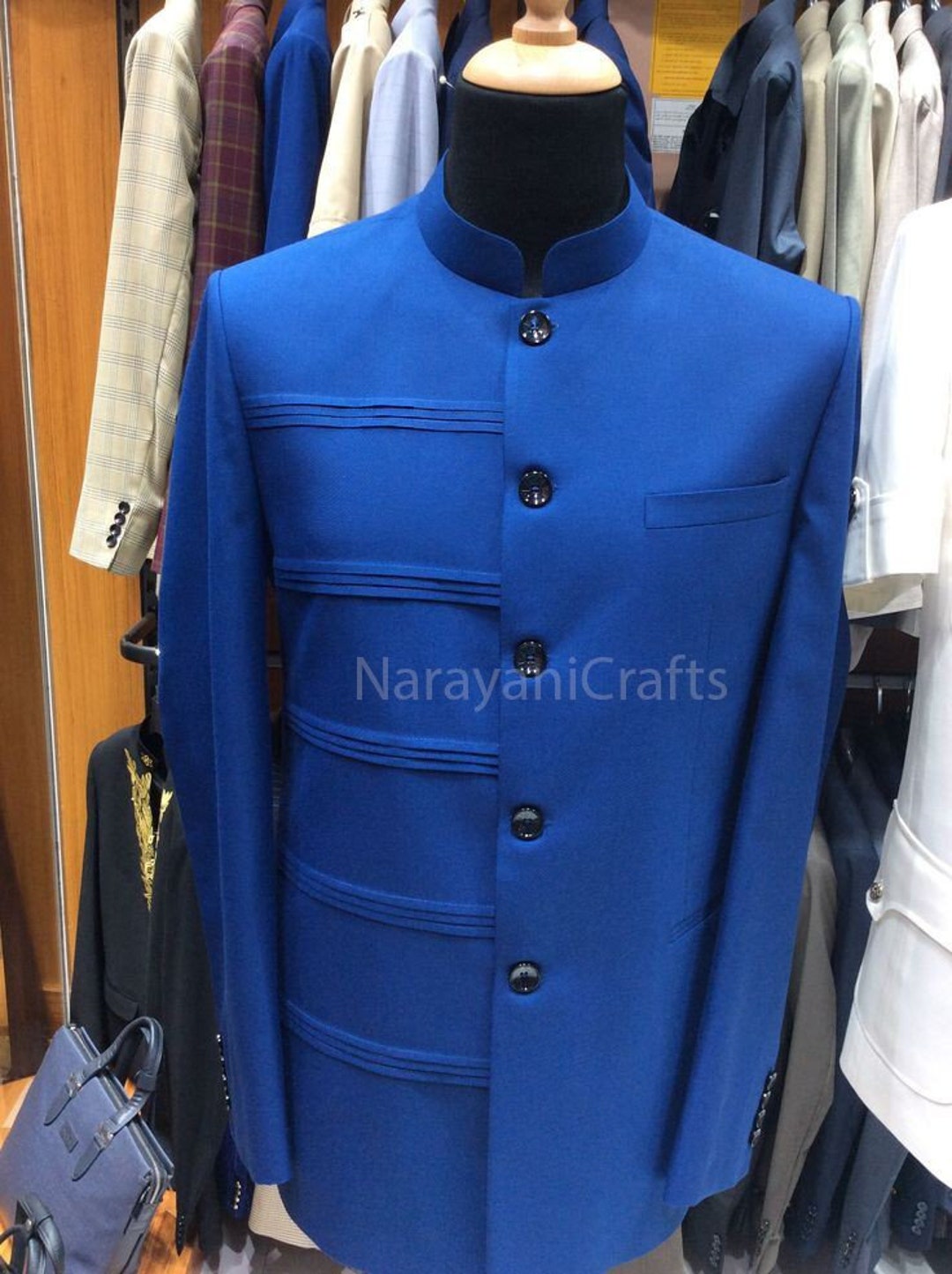 stylish-royal-blue-safari-suit-men-s-wedding-party-attire-etsy