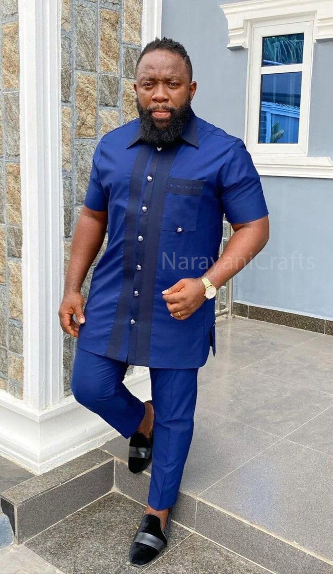 Handmade Decent Royal Blue Safari Suit for Men for Wedding and Etsy