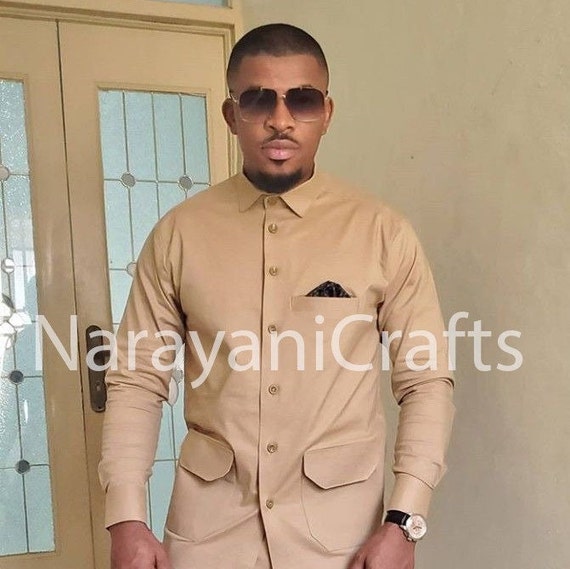 Buy New Handmade Designer Light Beige Color Safari Suit for Men Casual Wear  and Parties Wedding and Festive Occasions Online in India 