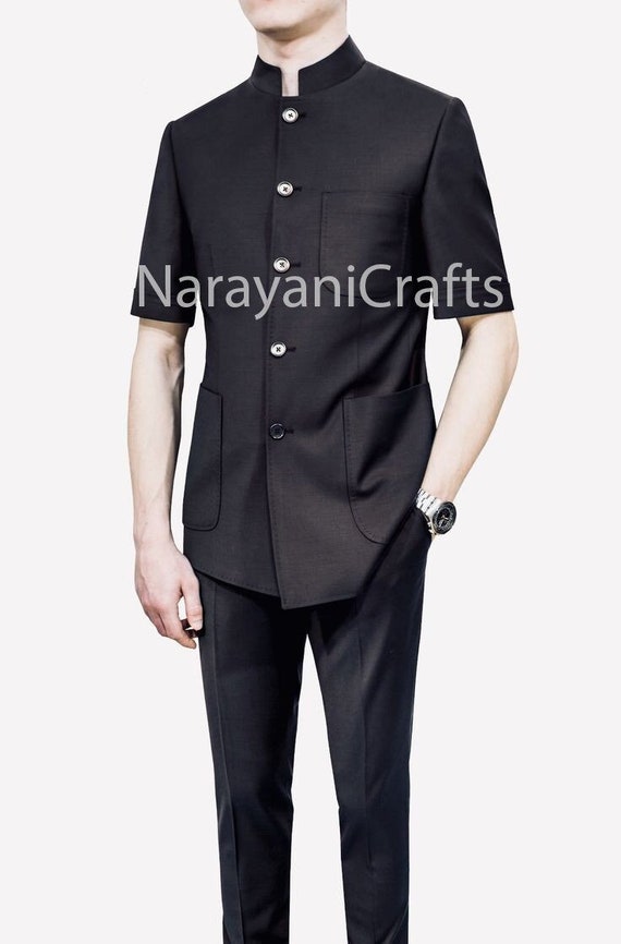 New Designer Handmade Black Color Safari Suit for Men for 