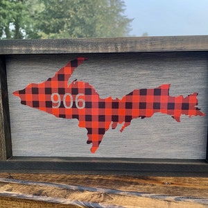 906 UP Upper Peninsula Michigan Sign (13&quot;x7.5&quot;)