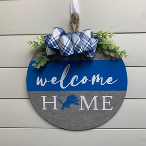 Detroit Lions Front Door Hanger * Front Door Sign * NFL * Year Round Wreath * Front Door Wreath