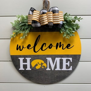 Iowa Hawkeye Sign * College Dorm Room Decor * Front Door Sign * Big Ten