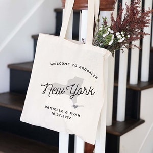 New York Wedding Tote - Custom Wedding Tote Bag - New York Wedding Favor - NYC Wedding -  Welcome Bag - New York City Tote Bags