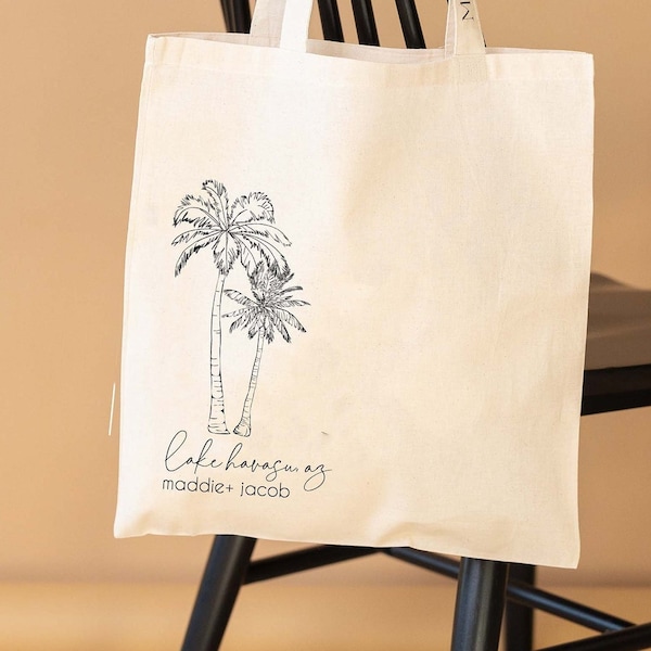 Welcome Tote Bag - Destination Wedding Welcome Totes - Palm Tree Welcome Tote - Beach Wedding Welcome Tote - Destination Wedding Tote Bag