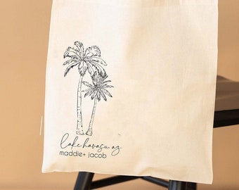 Welcome Tote Bag - Destination Wedding Welcome Totes - Palm Tree Welcome Tote - Beach Wedding Welcome Tote - Destination Wedding Tote Bag