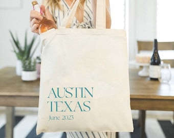 Austin Texas Welcome Tote Bag - Destination Wedding Welcome Totes - Texas Welcome Tote - Austin Bachelorette Tote -