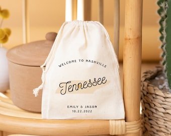 Destination Wedding Favors -  Nashville Wedding Bag -  Tennessee Wedding Favor - Nashville Favor Bag - Tennessee Wedding Favor Bag