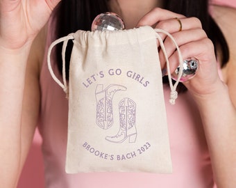 Let's Go Girls Bachelorette Bags - Western Bach Hangover Bag - Girls Trip Welcome Bags - Welcome Bags - Wedding Favors - Hangover Kit Bags