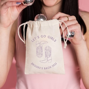 Let&#39;s Go Girls Bachelorette Bags - Western Bach Hangover Bag - Girls Trip Welcome Bags - Welcome Bags - Wedding Favors - Hangover Kit Bags