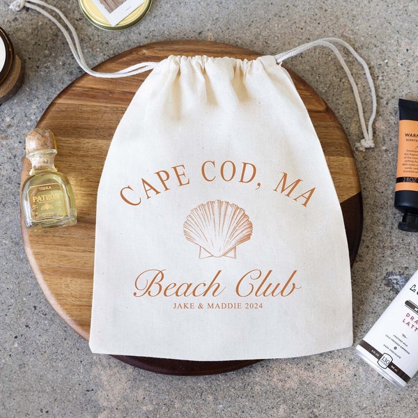 Beach Club Shell Bags - Bachelorette Favor Bag - Girls Trip Welcome Bags - Welcome Bags - Wedding Favors - Hangover Kit Bags - Club Bach