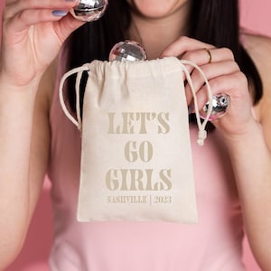Let&#39;s Go Girls Bachelorette Bags - Western Bach Hangover Bag - Girls Trip Welcome Bags - Welcome Bags - Wedding Favors - Hangover Kit Bags