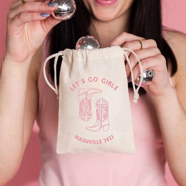 Disco Cowgirl Bachelorette Bags - Western Bach Hangover Bag - Girls Trip Welcome Bags - Welcome Bags - Wedding Favors - Hangover Kit Bags