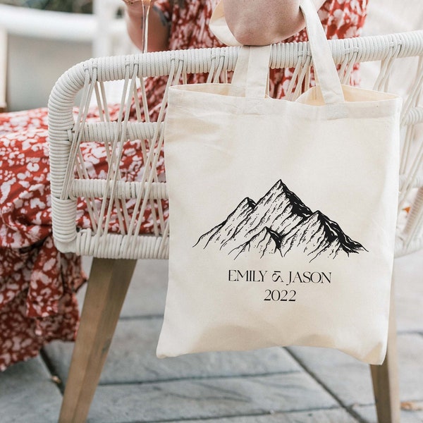 Welcome Tote Bag - Destination Wedding Welcome Totes - Mountain Welcome Tote - Mountain Wedding Welcome Tote - Destination Wedding Tote Bag