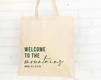 Welcome Tote Bag - Destination Wedding Welcome Totes - Mountain Welcome Tote - Mountain Wedding Welcome Tote - Destination Wedding Tote Bag