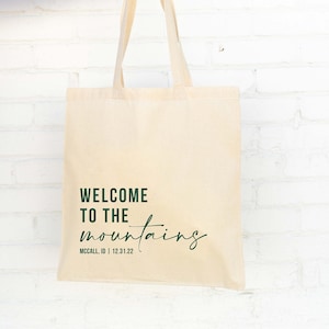 Welcome Tote Bag - Destination Wedding Welcome Totes - Mountain Welcome Tote - Mountain Wedding Welcome Tote - Destination Wedding Tote Bag