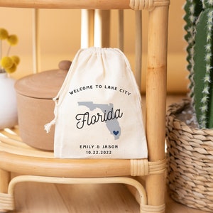 Destination Wedding Favors -  Lake City Wedding Bag - Florida Wedding Favor - Miami Favor Bag  -  Orlando Wedding Favor Bag