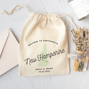 Destination Wedding Favors -  Portsmouth Wedding Bag -  New Hampshire Wedding Favor - Portsmouth Favor Bag - New Hampshire Wedding Favor Bag