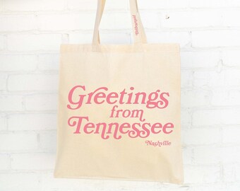 Tennessee Wedding Tote - Custom Wedding Tote Bag - Wedding Favor - Tennessee Wedding Tote Bag - Greetings From Tennessee - Wedding Tote