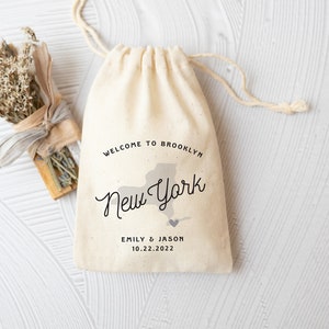 Destination Wedding Favors -  Brooklyn Wedding Bag -  New York Wedding Favor - Brooklyn Favor Bag - New York Wedding Favor Bag