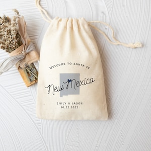 Regalos de boda de destino - Bolsa de boda de Santa Fe - Regalos de boda de Nuevo México - Bolsa de regalos de Santa Fe - Bolsa de regalos de boda de Nuevo México