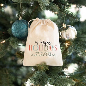 Happy Holidays - Holiday Recovery Kits - Holiday Hangover Kit Bag - Xmas Holiday Party Favor - Christmas Party Favor Bags - Custom Xmas Bags