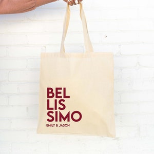 Bellissimo Tote Bags - Destination Wedding Tote - Italian Wedding Welcome Tote Bag - Welcome Totes -Welcome Bags - Tuscany Welcome Bag