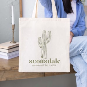 Welcome Tote Bag - Destination Wedding Welcome Totes - Cactus Welcome Tote - Desert Wedding Welcome Tote - Scottsdale Tote Bag