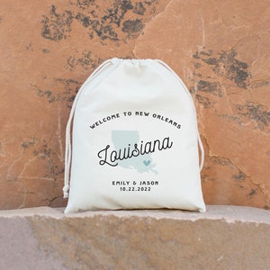 Destination Wedding Favors - New Orleans Wedding Bag - New Orleans Wedding Favor - Louisiana Favor Bag  - Wedding Favor Bag