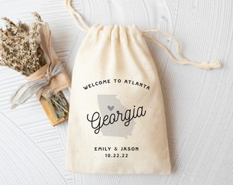 Destination Wedding Favors -  Atlanta Wedding Bag - Georgia Wedding Favor - Atlanta Favor Bag  - Wedding Favor Bag