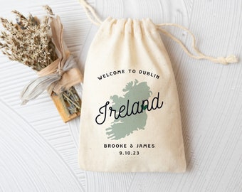 Destination Wedding Favors - Dublin Wedding Bag - Ireland Wedding Favor - Wedding Favor Bag - Irish Wedding Favor Bag - Emerald Isle Wedding